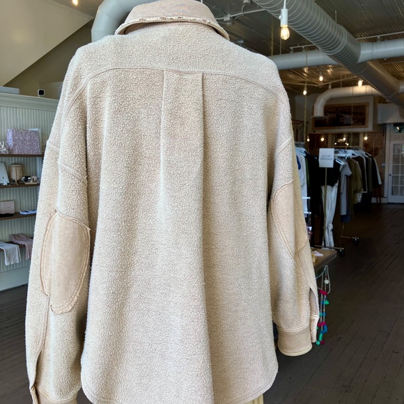 Free People Sable Ruby Shirt Fleece Oversized Button Down Shacket Jacket XSMALL - Picture 10 of 12